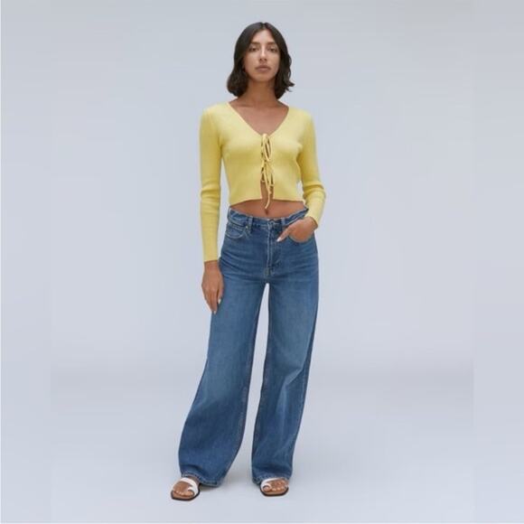 Everlane Denim - Everlane high rise wide leg baggy blue jeans size 32